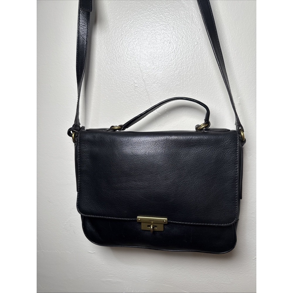 FOSSIL Memoir Novella Black Small Flap Leather Crossbody Purse ZB5407-NICE